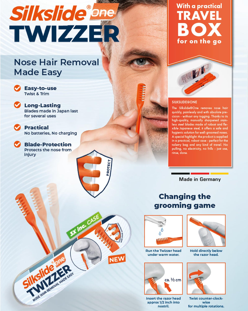 Silkslide One Twizzer twist-to-trim action shown for precise manual trimming.