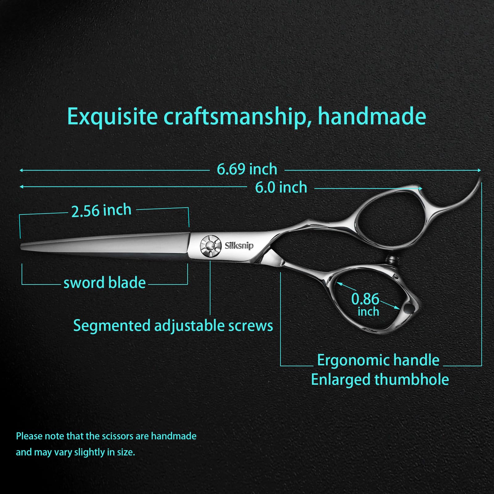 Silksnip professional barber shears offer ergonomic grip for comfortable long sessions