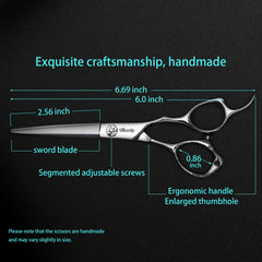 Silksnip professional barber shears offer ergonomic grip for comfortable long sessions