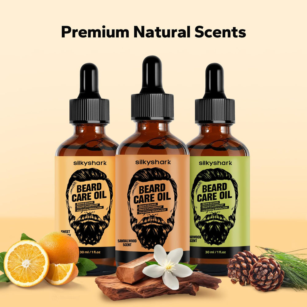 SilkyShark Beard Oil 3 Pack dropper dispenses hydration with precision