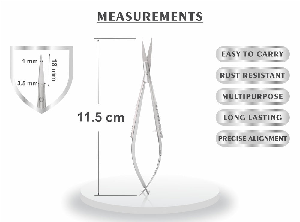 Ergonomic non-slip grip on SILLVER cuticle scissors for comfortable use.