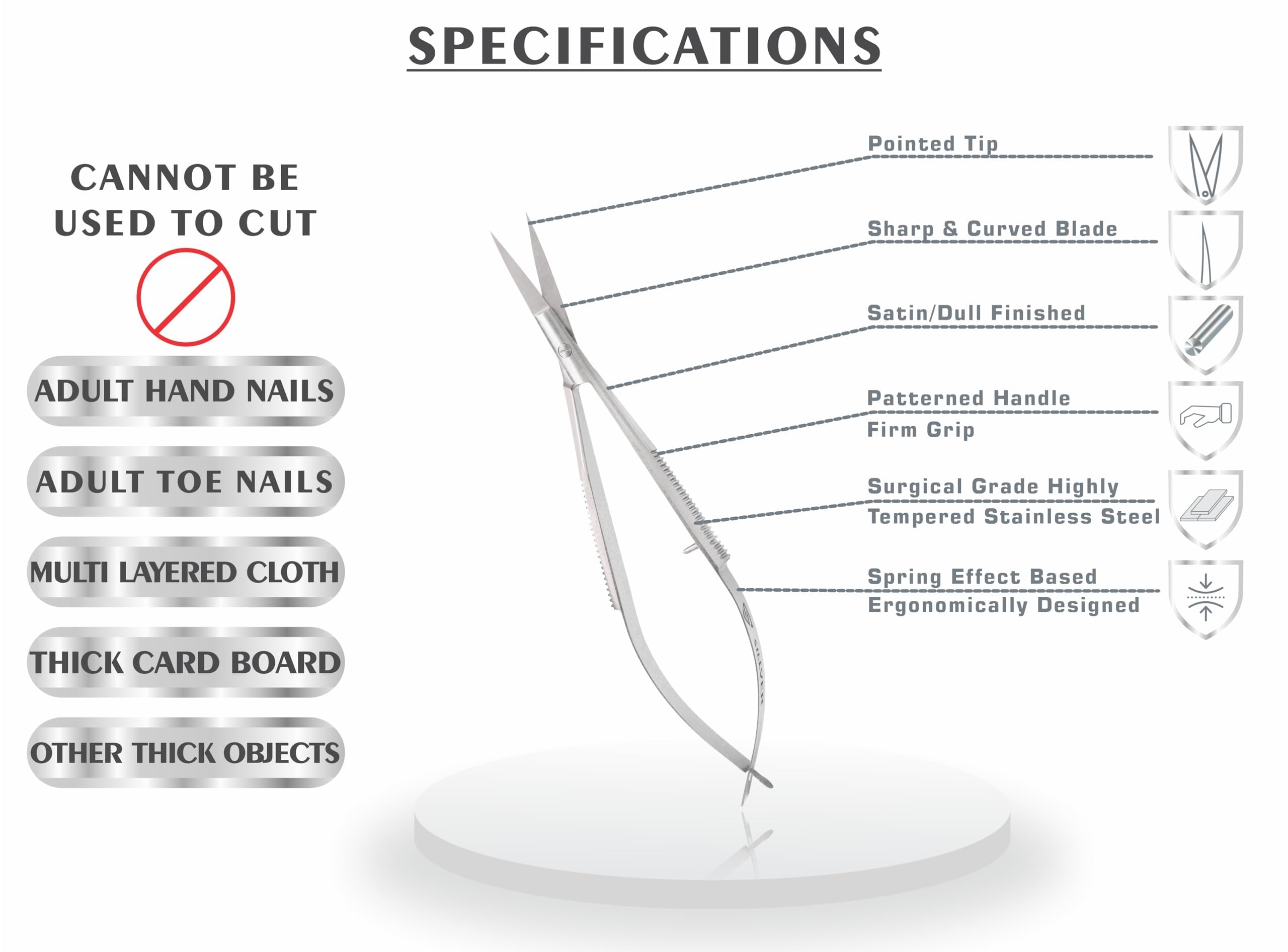 Compact SILLVER cuticle scissors ideal for home use or travel.