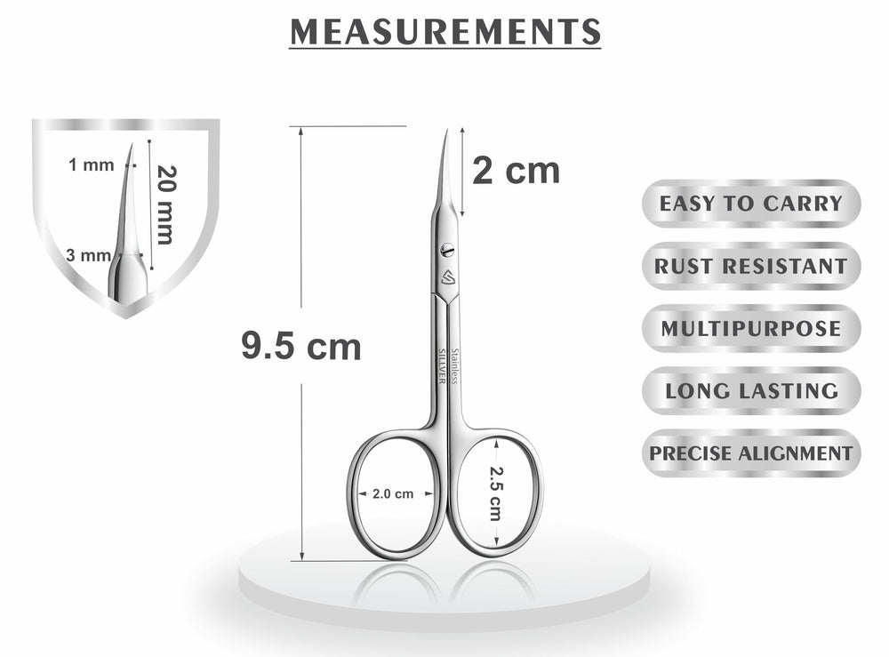 SILLVER versatile scissors for eyebrows, nose hair, mustache and beard detailing