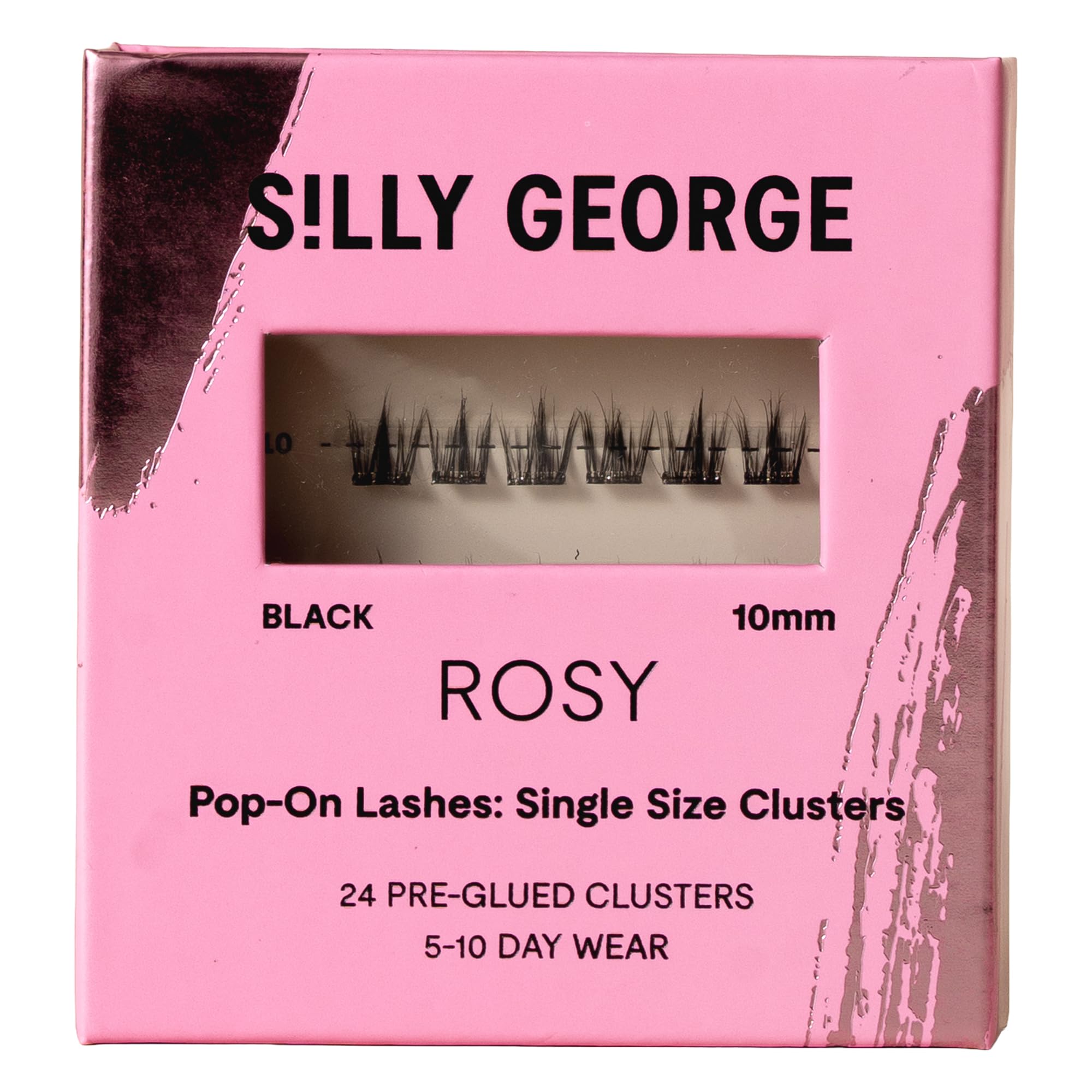 Silly George pop-on lashes 24-clusters pack for quick, natural daytime enhancement.