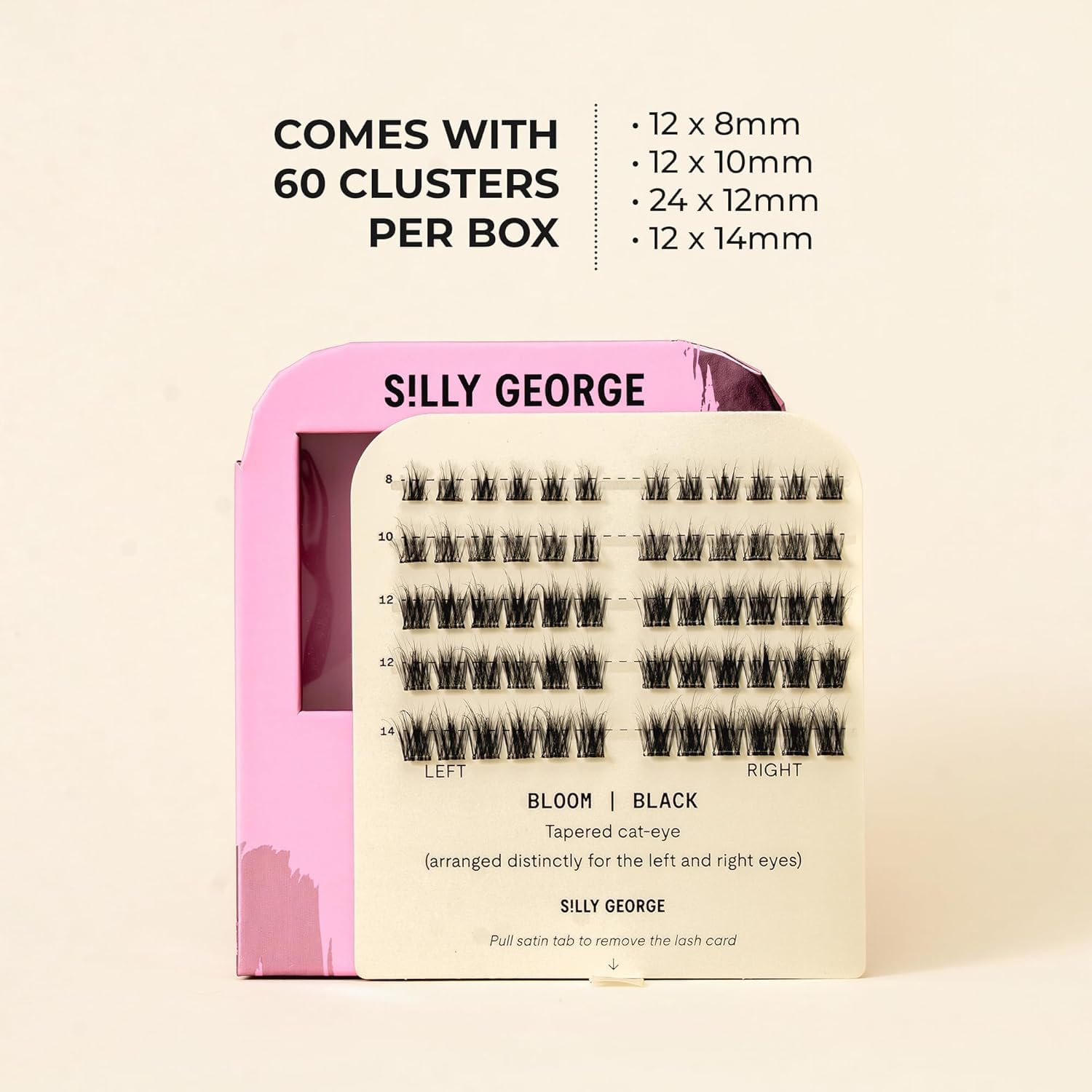 Silly George Pop-On Lashes collection showcasing 5-7 look options