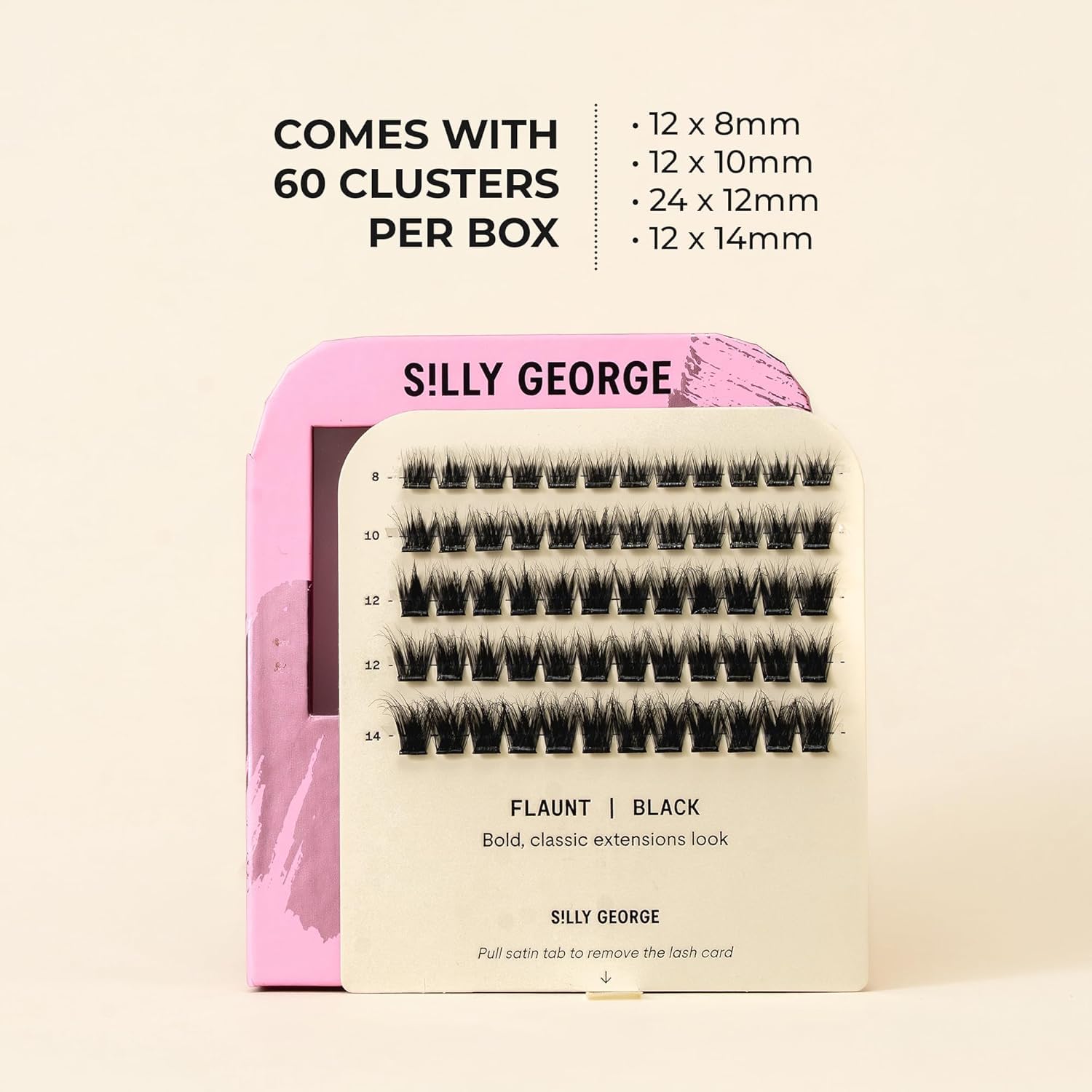 Silly George Pop-On Lashes cruelty-free vegan branding close-up.