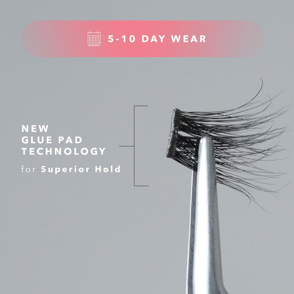 Silly George Pop-On Lashes worn on eye line show natural feather-light feel.