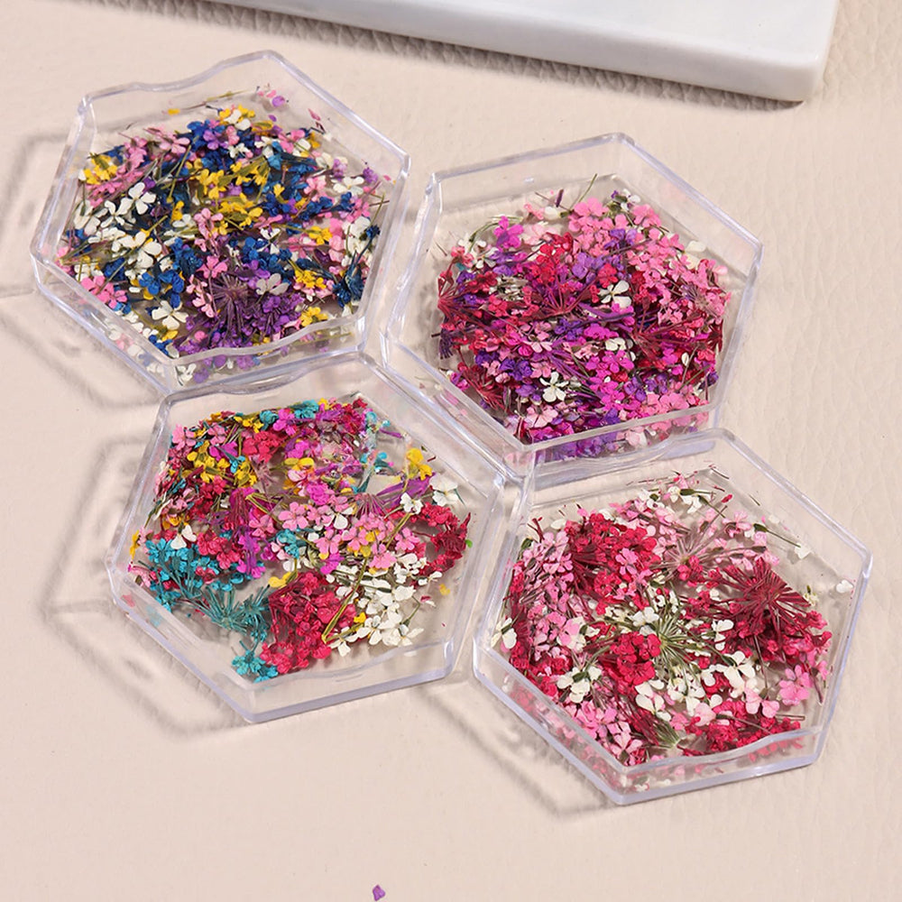 Dried flowers used in resin and DIY projects for creative embellishments