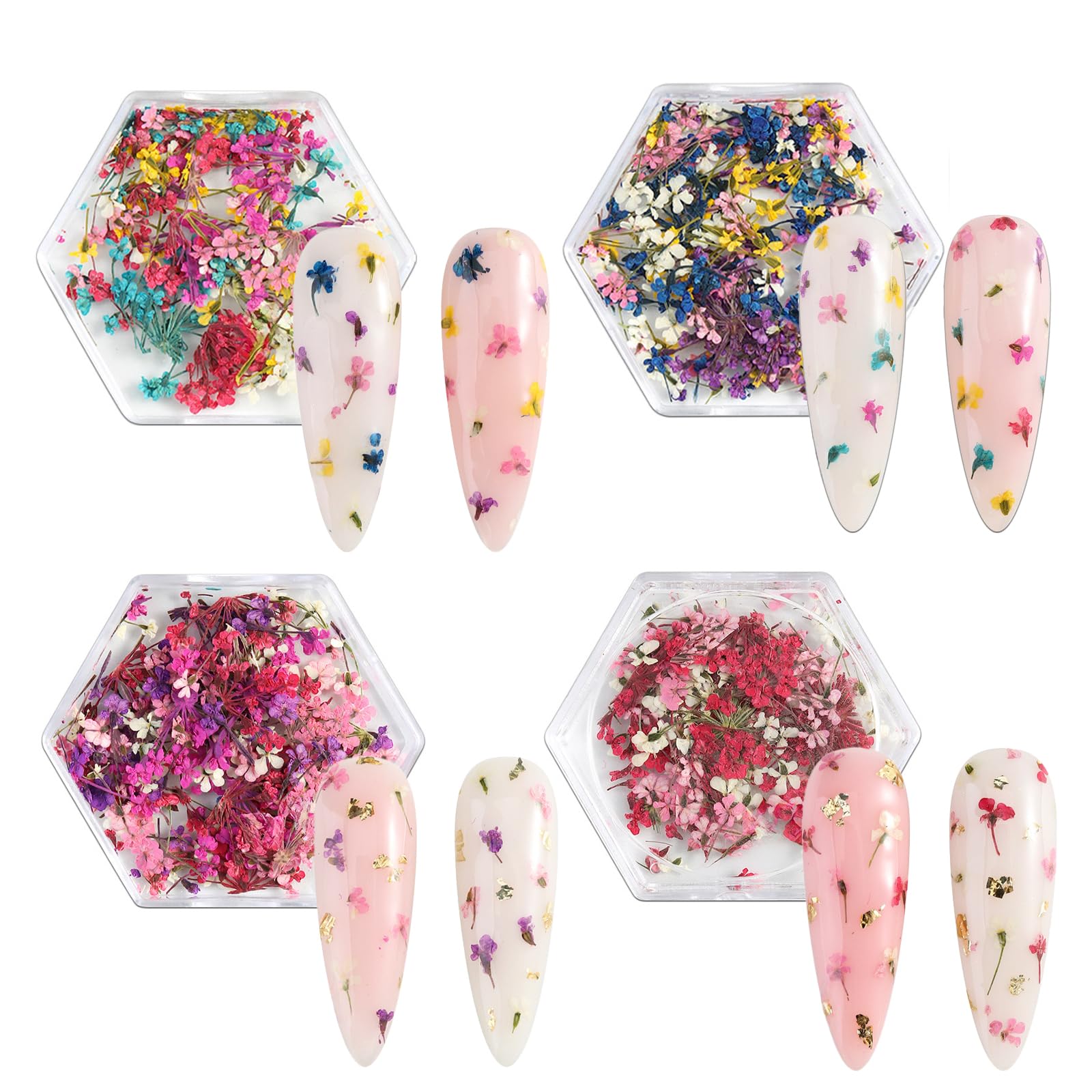 Gift-ready SILPECWEE dried flower nail stickers set for DIY lovers