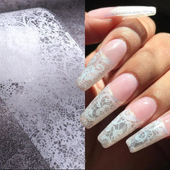 SILPECWEE lace foil pattern black creates bold nail contrast.