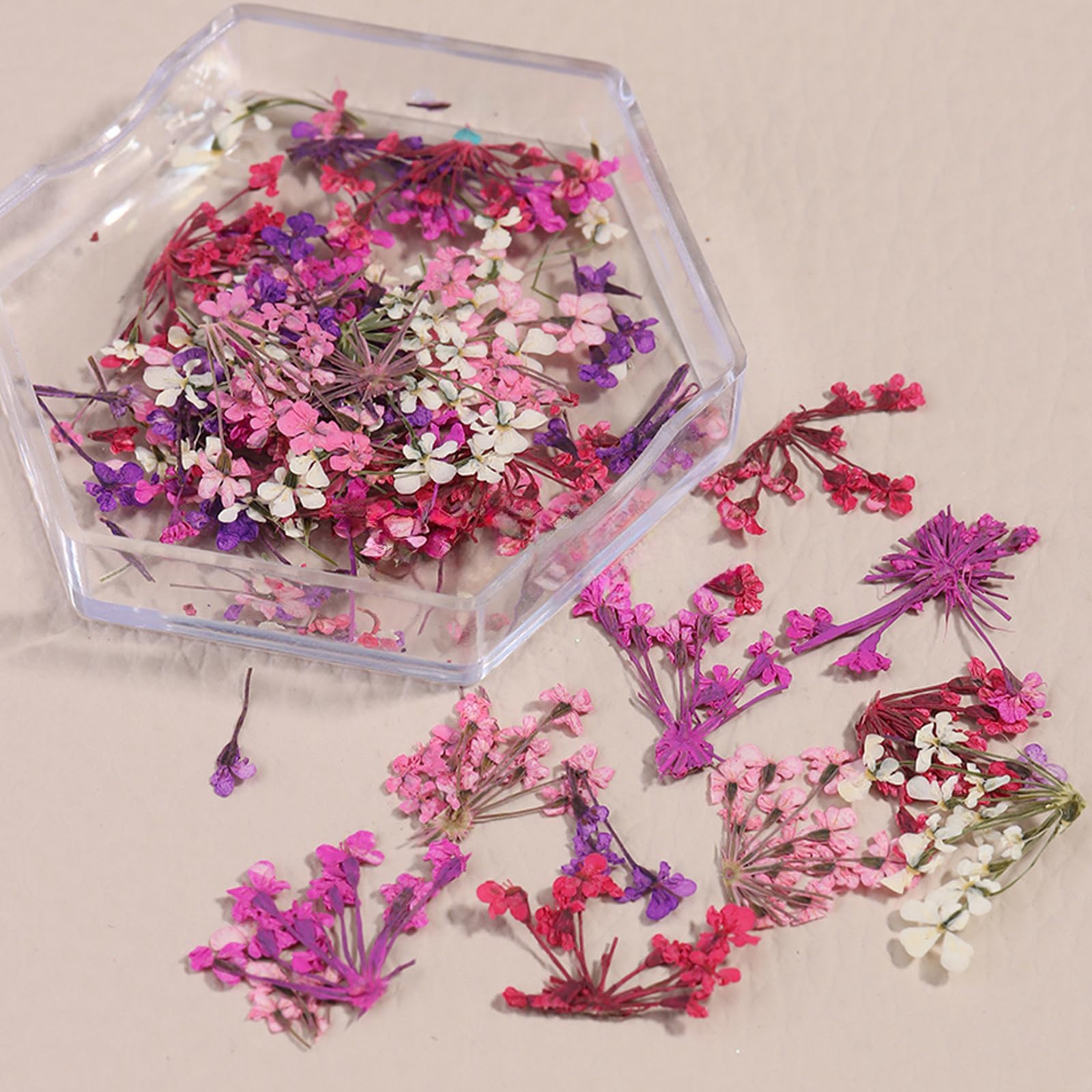 Soak and apply dried flowers for easy nail decoration using tweezers