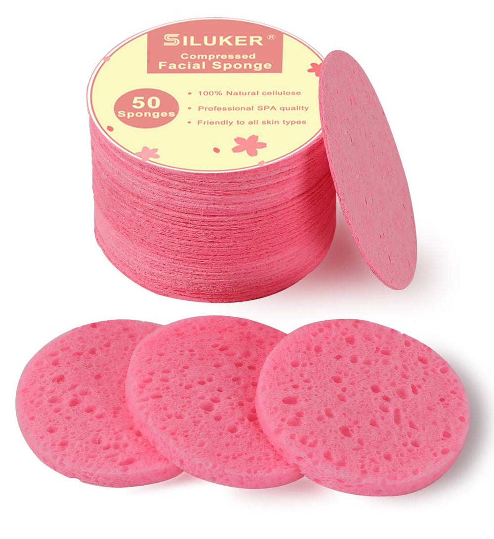 SILUKER compressed facial sponge disc ready to expand for gentle daily cleansing