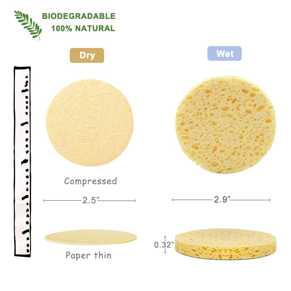 SILUKER travel-size compressed sponge fits compact cosmetics bag.
