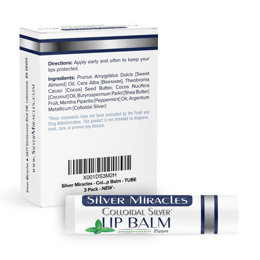 Balsamo labial Silver Miracles con menta para sensación refrescante.