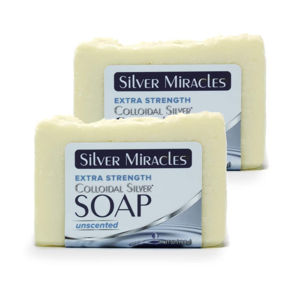 Silver Miracles jabon plata coloidal, barra artesanal para piel suave