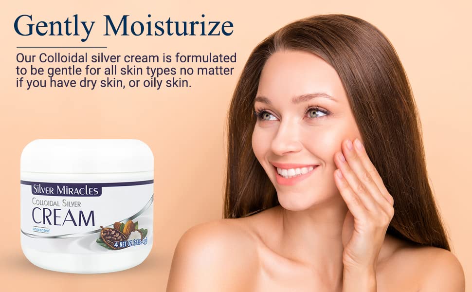 Silver Miracles crema coloidal para quemaduras leves, alivio suave de la piel.
