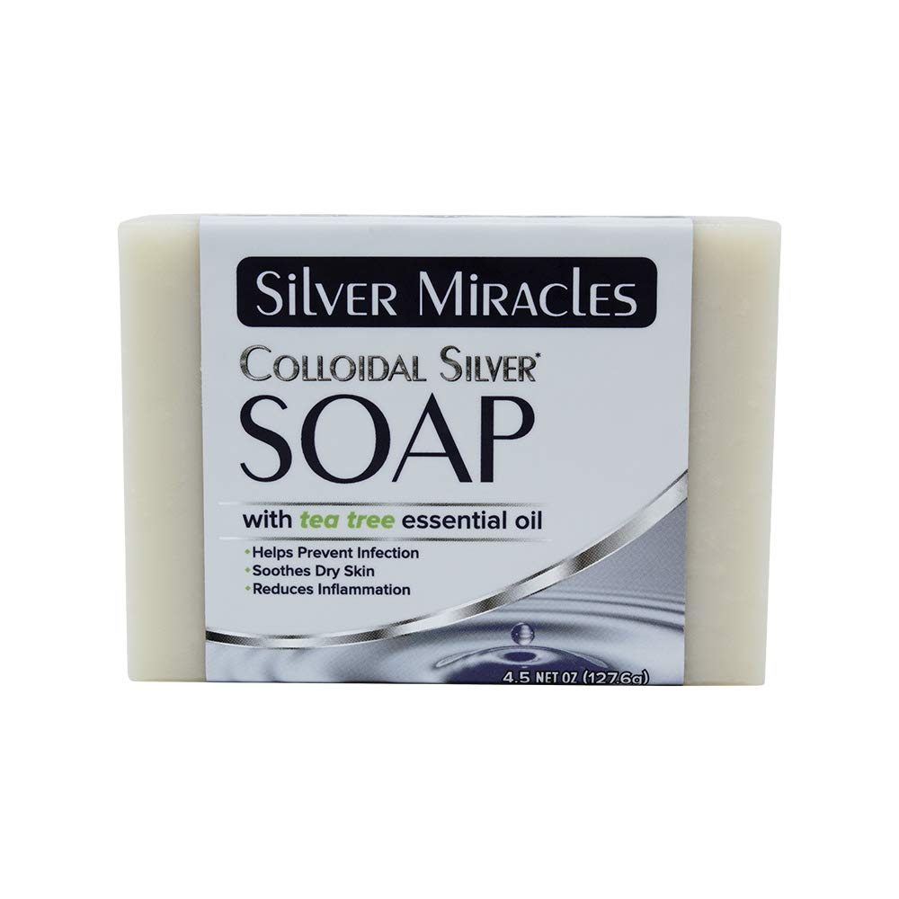 Silver Miracles Tea Tree Soap bottle pour for gentle cleansing