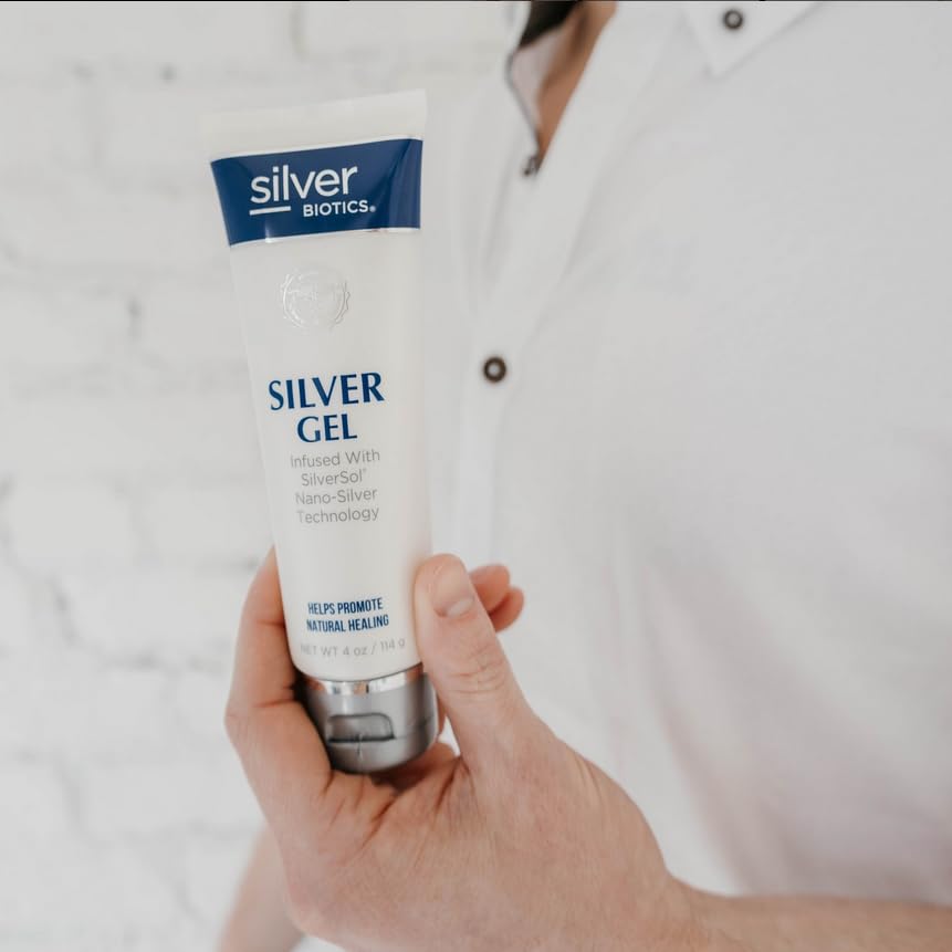 Gel SilverBiotics sin BPA para uso familiar seguro.