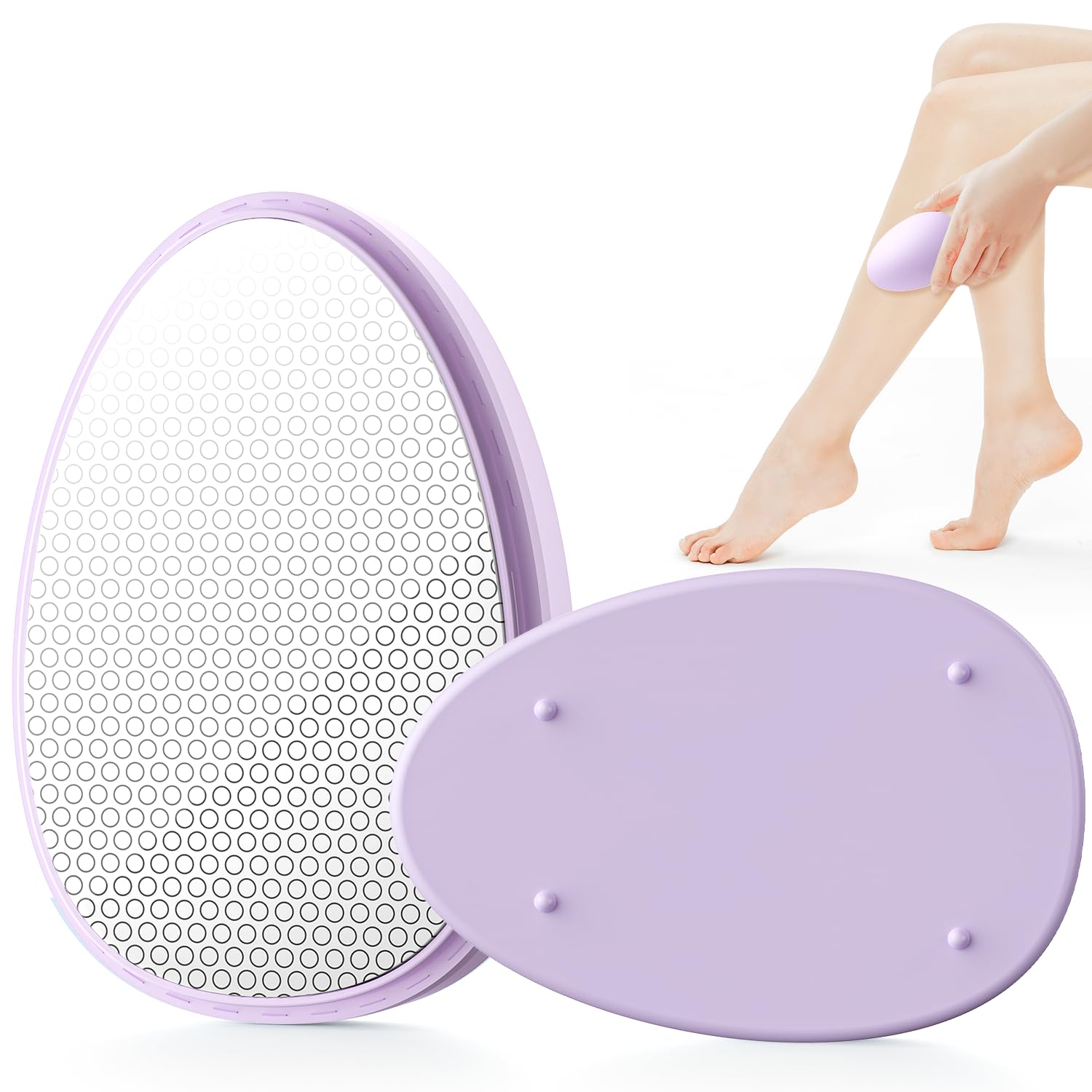 SILVLF Crystal Hair Eraser close-up highlighting a premium glass surface for gentle exfoliation.