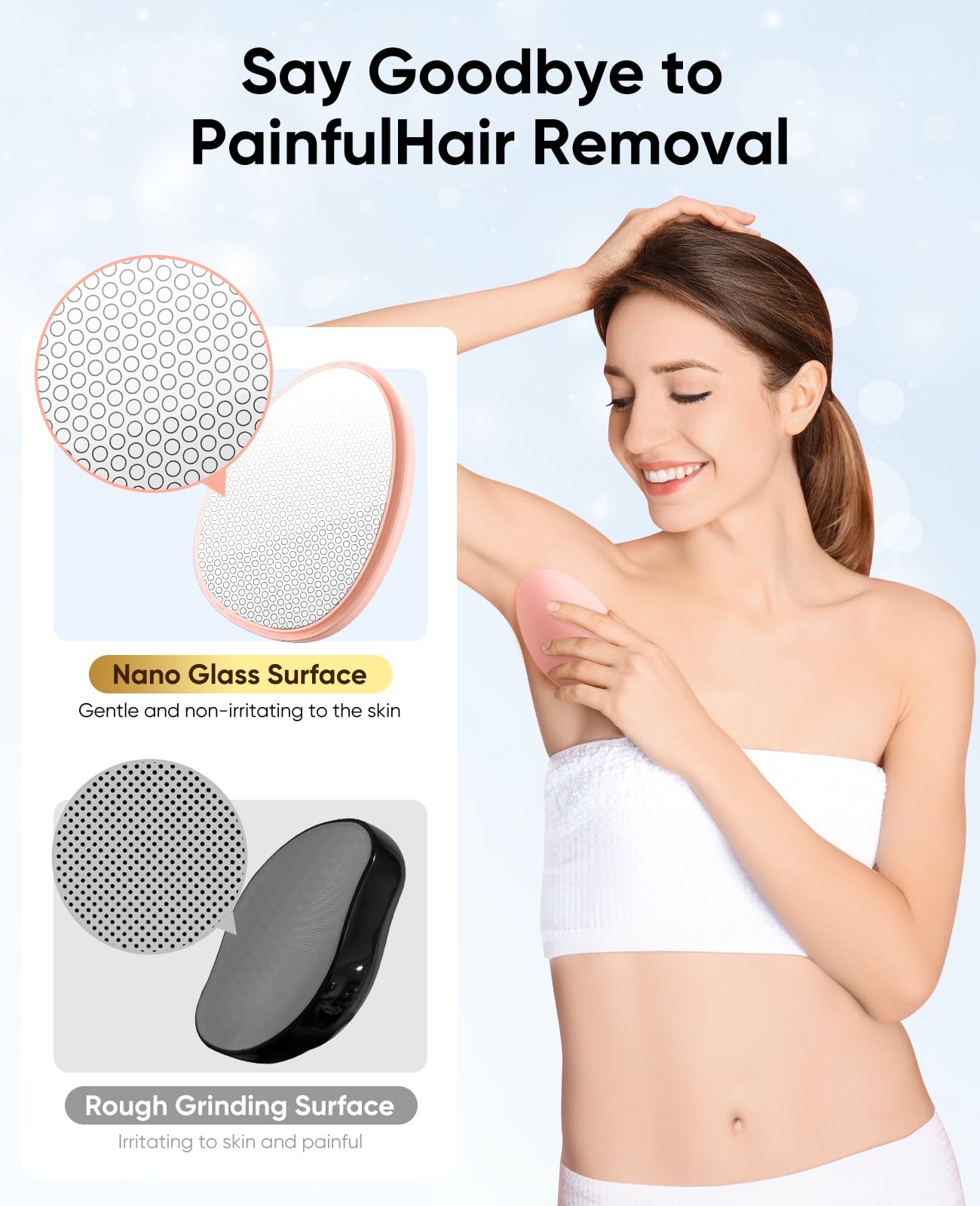 SILVLF crystal surface close-up for gentle exfoliation and safety.
