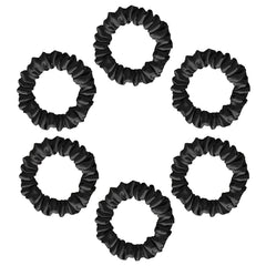 Silvr Bear pack de scrunchies satin skinny negros ofrece sujeción suave para uso diario.