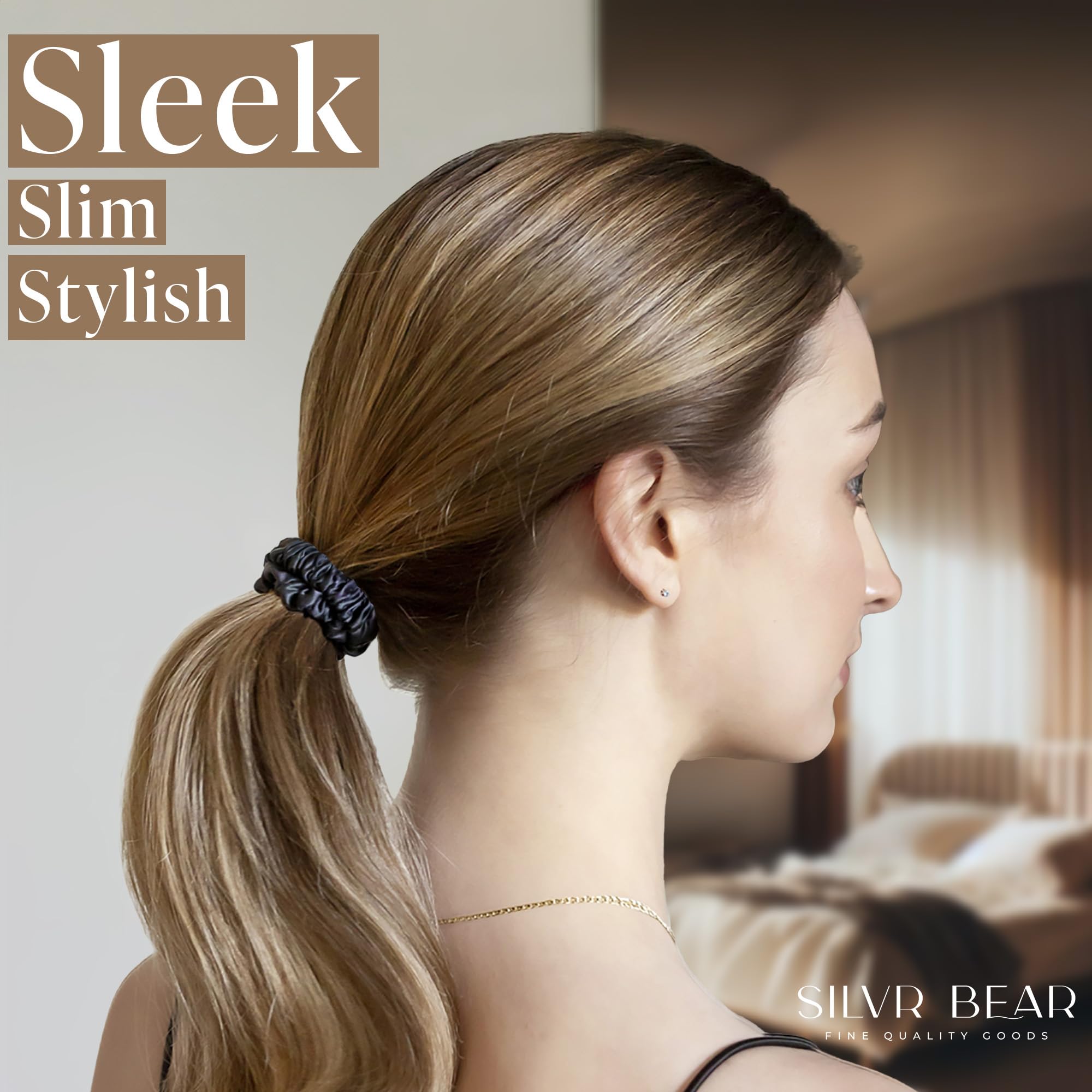 Silvr Bear diseño discreto para hombre, ideal para coletas y peinados simples.