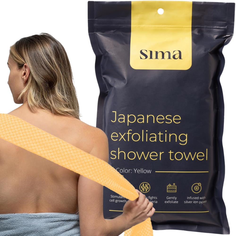 Sima toalla exfoliante, cara y cuerpo, dos caras para limpiar e exfoliar.