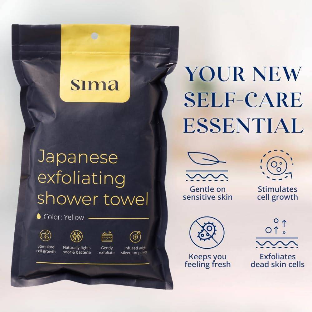 Sima toalla exfoliante, tejido hexagonal, exfoliación doble para piel suave.