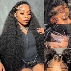 Simeider deep wave lace front wig, 30 inch, natural movement and volume