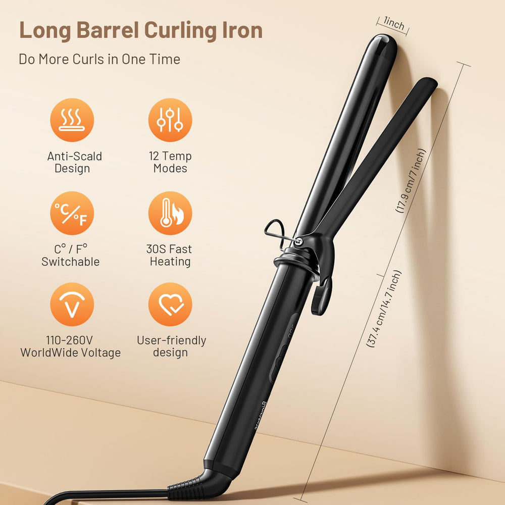 LED display showing precise 12 heat settings for tailored styling