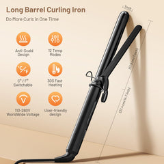 LED display showing precise 12 heat settings for tailored styling