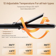Extended heating tube enables larger hair sections for quicker results