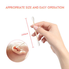 Simetufy travel-pack cotton swabs with wooden sticks for on-the-go care.