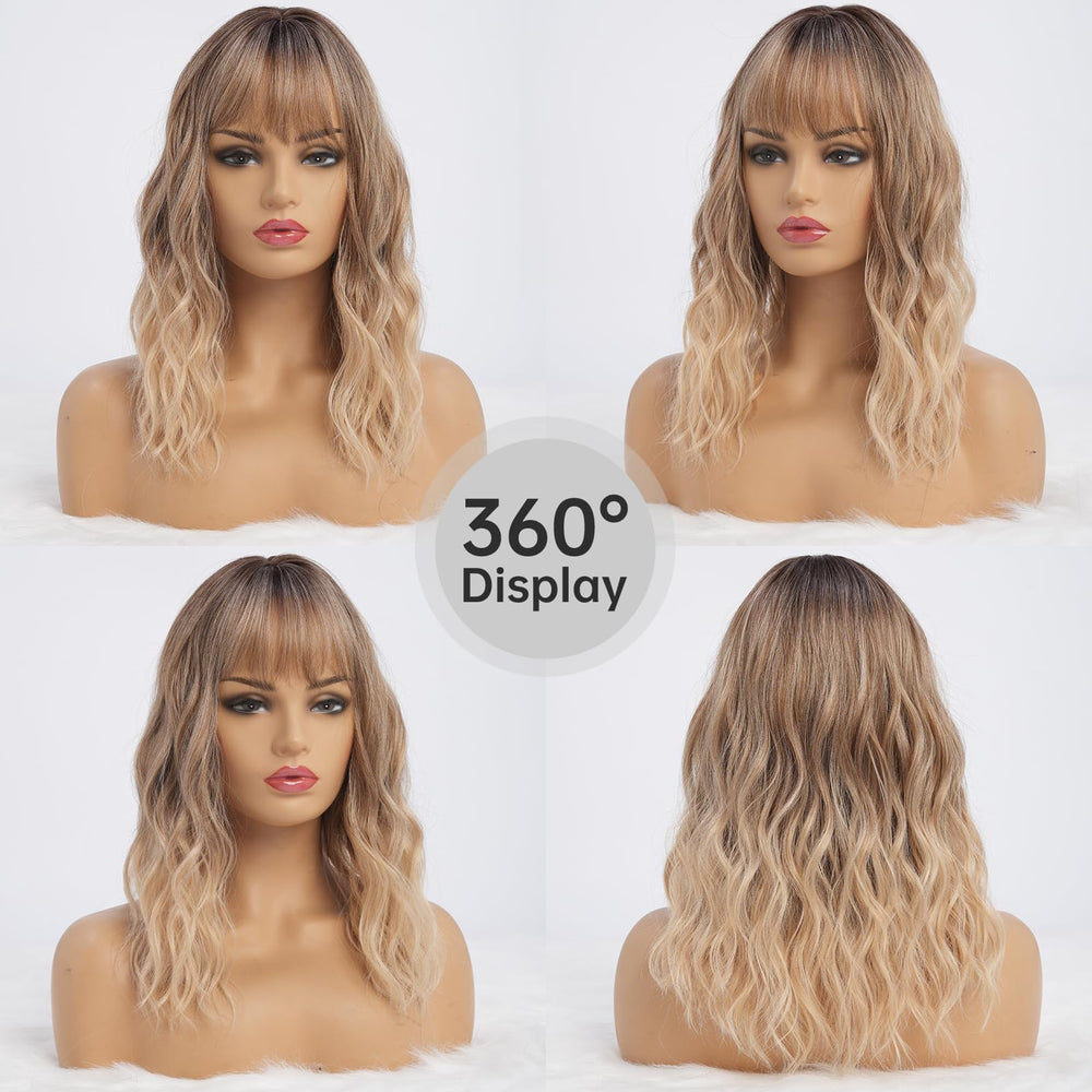 Simkaylee formal-event ombre blonde wig for a polished look at occasions.
