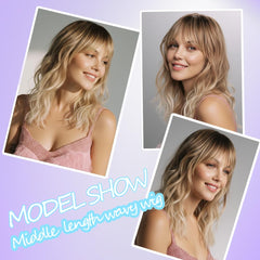Simkaylee heat-resistant synthetic wig suitable for styling at home.