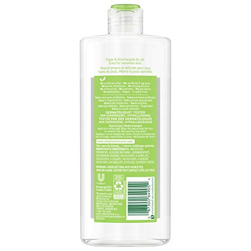 Simple Desmaquillante Micelar: aplicación con disco de algodón para remover maquillaje