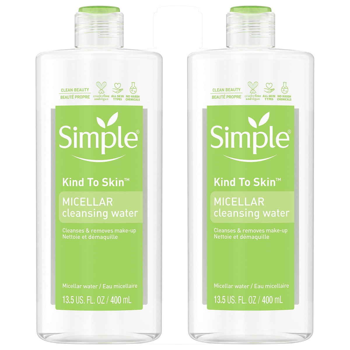 Simple Desmaquillante Micelar: botella verter para limpieza suave sin enjuague