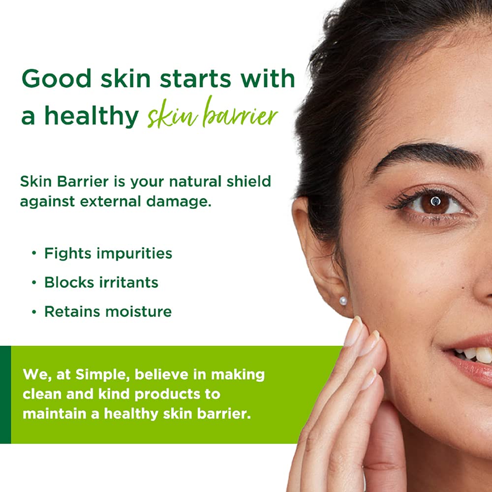 Close-up of Simple Kind to Skin wipe showing gentle cleansing.
