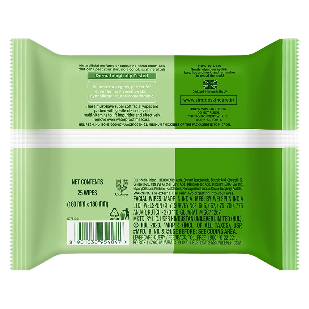 Dermatologist-tested Simple Kind to Skin supports gentle cleansing.