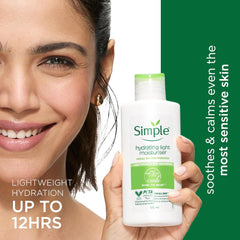 Simple Kind To Skin Hydrating Light Moisturiser creamy texture close-up for sensitive skin.