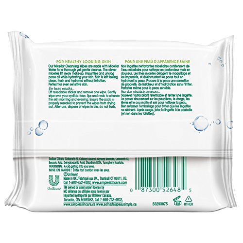 Simple Kind to Skin wipes on the go, ideal for quick cleansing after workouts.
