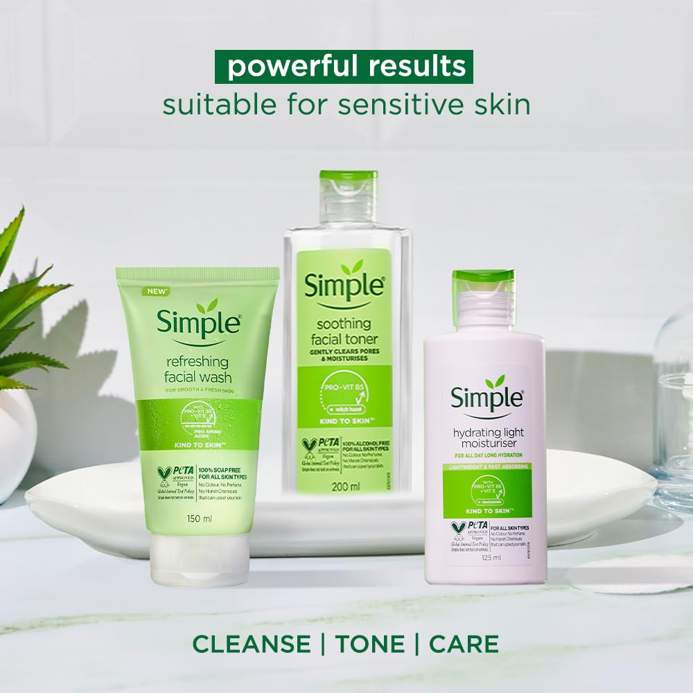 Uso diario seguro y suave con Simple limpiador facial.