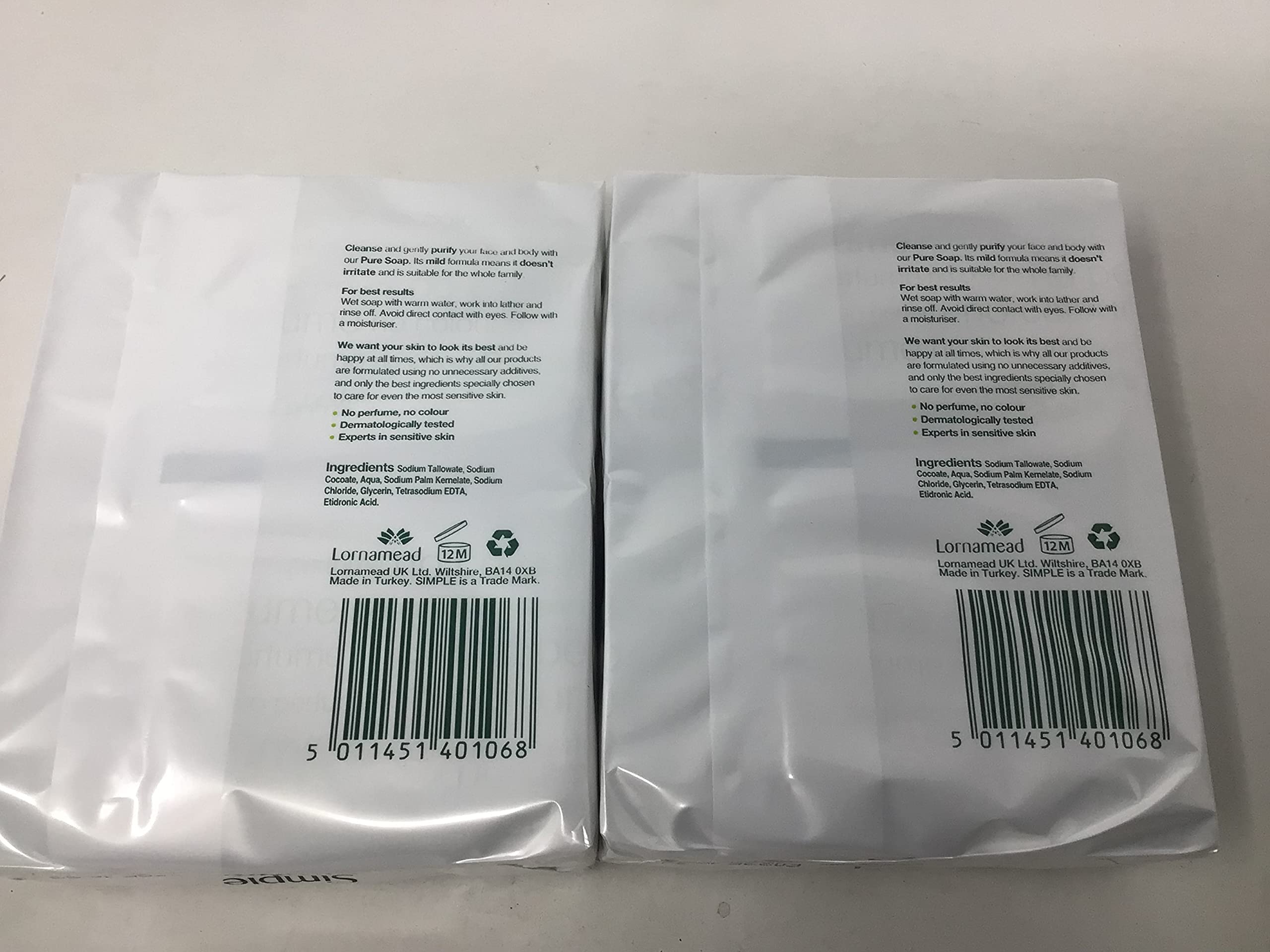 Simple Pure Soap lather image illustrating gentle cleansing for face and body
