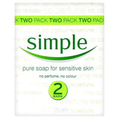 Simple Pure Soap 2-pack pack shot showing mild formula for sensitive skin