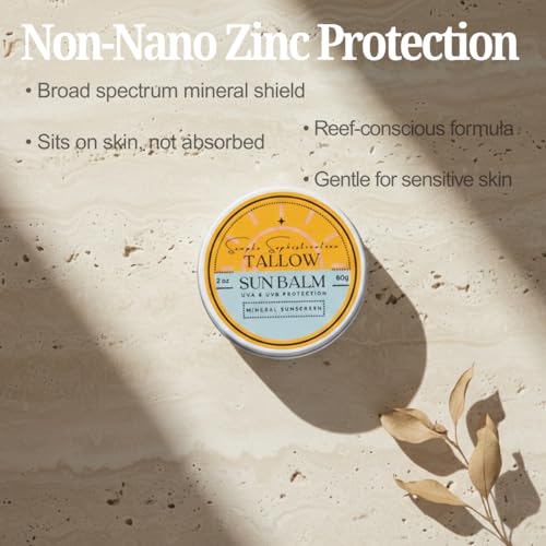 Simple Sophistication Tallow Sun Balm aplicado en la piel, SPF 30