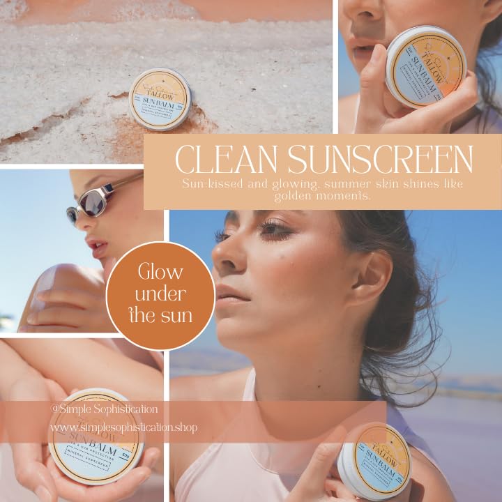 Simple Sophistication Tallow Sun Balm protección mineral no comedogénica