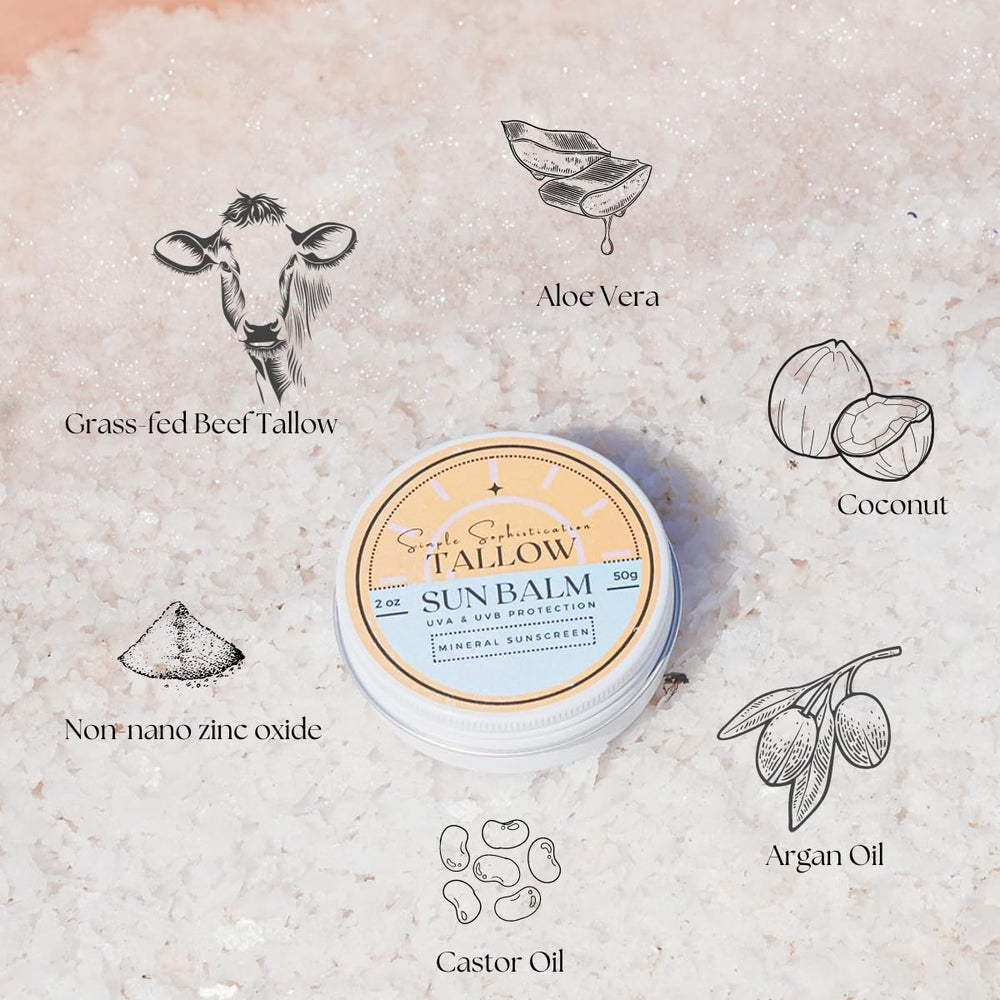 Simple Sophistication Tallow Sun Balm uso familiar, protección diaria