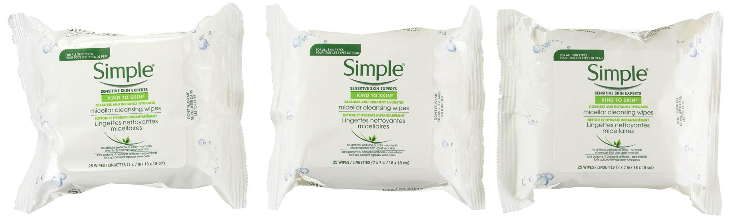 Simple toallitas micelares para desmaquillar el rostro de forma suave