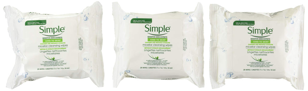 Simple toallitas micelares para desmaquillar el rostro de forma suave