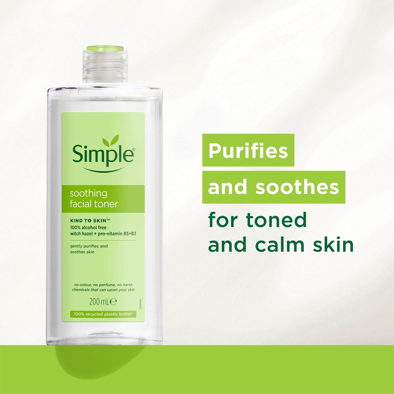 Ingredientes clave del Tónico Facial de Simple para piel sensible.